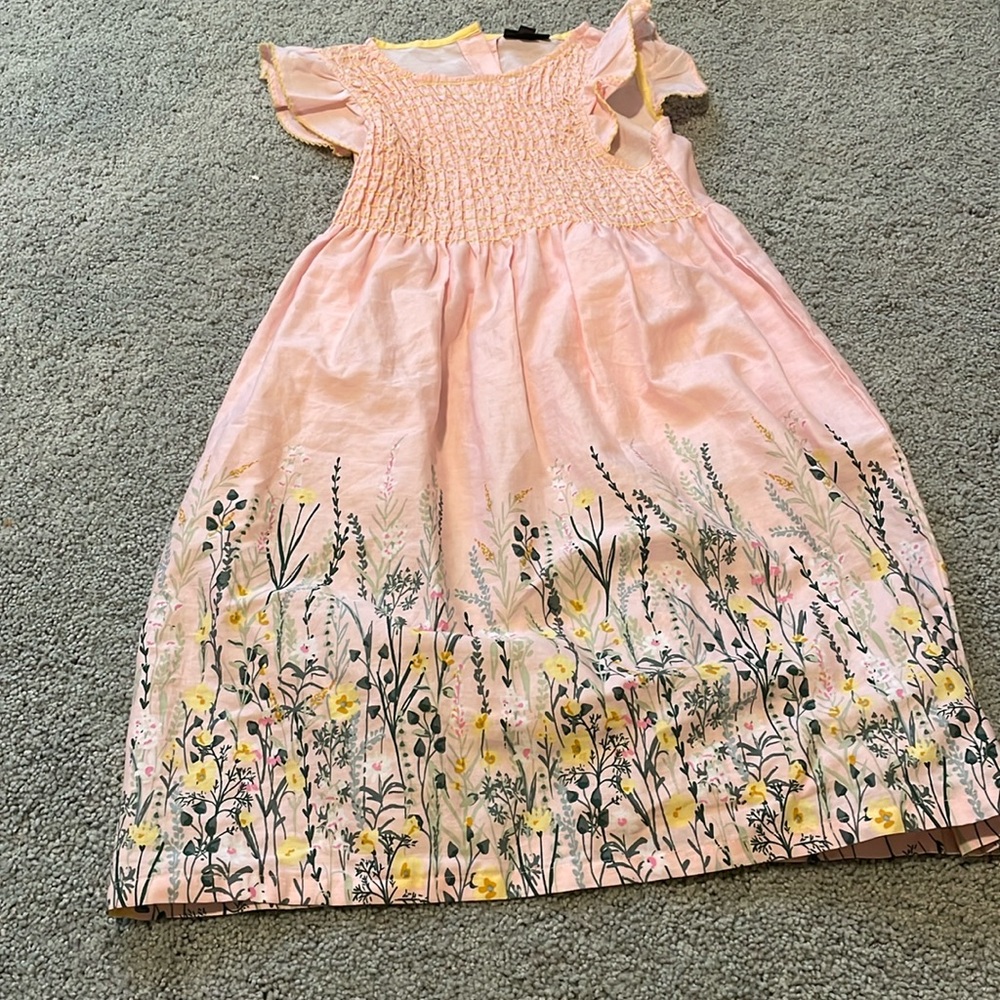 Picapino pink floral dress with ruffles on the torso